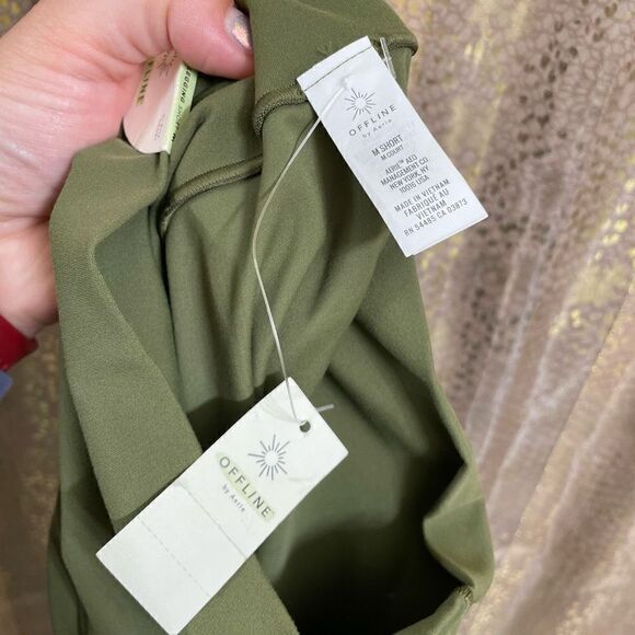 Aerie OFFLINE Real Me Xtra Track Legging Olive Green Granola Groove M Short NWT - Picture 6 of 9